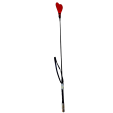 Стек в форме сердца БДСМ красного цвета с черной ручкой  DS Fetish Crop heart red