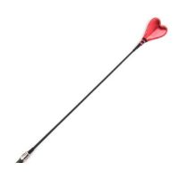 Стек у формі серця БДСМ червоного кольору з чорною ручкою DS Fetish Crop heart red