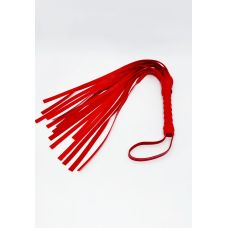 Міні флогер з плетінням БДСМ зі штучної шкіри червоного кольору DS Fetish