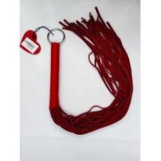 Флогер БДСМ замшевий червоного кольору DS Fetish Leather flogger red