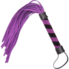 Флогер БДСМ з ніжного замшу чорно фіолетового кольору DS Fetish Leather flogger purple розмір M