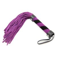 Флоггер БДСМ замшевый фиолетово черного цвета DS Fetish длина 270 мм