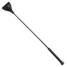 Стек із широким наконечником БДСМ із натуральної шкіри чорного кольору DS Fetish