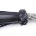 Флоггер БДСМ из черной искусственной кожи с ручкой со стразами DS Fetish длина 460 мм