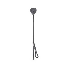 Стек в форме сердца БДСМ из искусственной кожи черного цвета DS Fetish Whip heart black