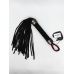 Флоггер БДСМ из нежной замши черного цвета DS Fetish Leather flogger black размер M 