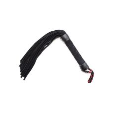 Флогер БДСМ з ніжної замші чорного кольору DS Fetish Leather flogger black розмір M