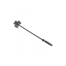 Стек в форме цветка БДСМ из искусственной кожи черного цвета DS Fetish Crop flower black