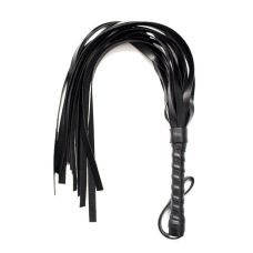 Флогер з петелькою БДСМ зі штучної шкіри чорного кольору DS Fetish Mini flogger black