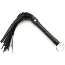 Флогер міні БДСМ зі штучної шкіри чорного кольору DS Fetish довжина 280 мм