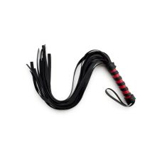 Флогер БДСМ зі штучної шкіри чорно червоного кольору DS Fetish Mini flogger black red