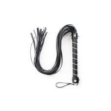 Флогер чорного кольору прикрашений сріблястими стразами DS Fetish Bling flogger with glass diampnd