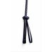 Стек с длинной плетенной ручкой БДСМ из искусственной кожи черного цвета DS Fetish 
