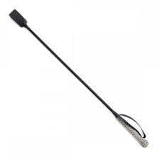 Стек БДСМ чорного кольору з камінчиками на рукоятці DS Fetish Crop bling glass diamond