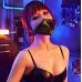 Маска кляп киберпанк БДСМ золотистого цвета Lockink