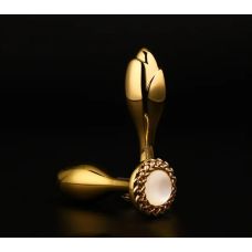 Анальна пробка металева золотиста інкрустована перлами SEVANDA Lockink