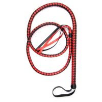 Плеть длинная БДСМ черного цвета с красным DS Fetish Whip Long stripe red black