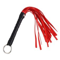 Флогер міні БДСМ зі штучної шкіри червоно чорного кольору DS Fetish довжина 280 мм