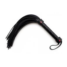 Флогер БДСМ чорного кольору з сердечками червоного кольору DS Fetish Flogger black with red heart