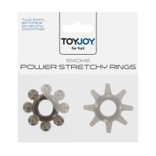Набір з 2 шт ерекційних кілець на пеніс без вібрації Power stretchy Rings Smoke