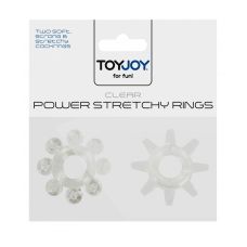 Набір з 2 шт ерекційних кілець на пеніс без вібрації Power stretchy Rings Clear
