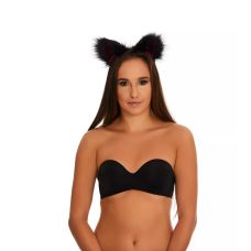 Хутряні вушка кішечки для рольових ігор Чорні з темно-червоним Okova