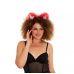 Меховые ушки кошечки с бантиком для ролевых игр Ярко розовые с белым Okova Меховые ушки кошечки с бантиком для ролевых игр Ярко розовые с белым Okova