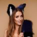 Меховые ушки кошечки трехцветные для ролевых игр Синий Черный Белый Okova Меховые ушки кошечки трехцветные для ролевых игр Синий Черный Белый Okova