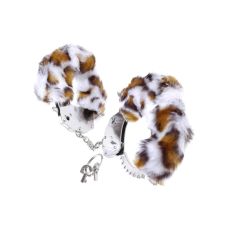 Наручники металеві на тонкому ланцюжку з хутром під ягуар Roomfun