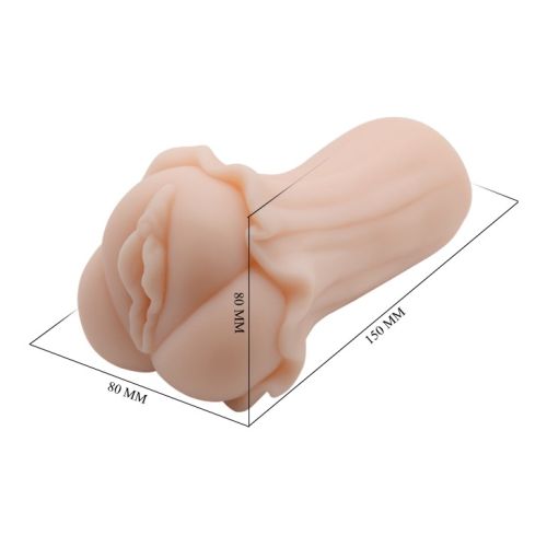 Мастурбатор вагіна з грудьми бежевого кольору Crazy Bull