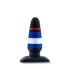 Анальная пробка черная с цветными линиями Blush Pride Avant