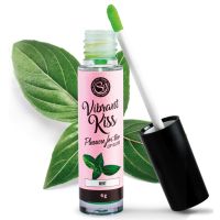Блеск для губ с эффектом вибрации со вкусом мяты Secret Play Vibrant Kiss, 6 грамм