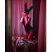 Эротическая блестящая маска кролика черного цвета Leg Avenue Glitter masquerade rabbit mask размер Оne size