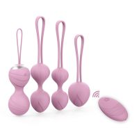 Набір вагінальних кульок з вібрацією та дистанційним пультом управління бузкового кольору Every Night Toys Beata 4 штуки