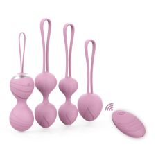 Набор вагинальных шариков с вибрацией и дистанционным пультом управления сиреневого цвета Every Night Toys Beata 4 штуки