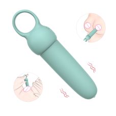 Мини-вибратор для клитора и сосков из премиального медицинского силикона светло-бирюзовый Every Night Toys Elliot 10 режимов вибрации