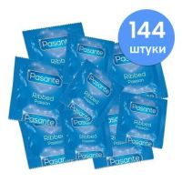 Презервативы с ребристой структурой из натурального латекса Pasante Ribbed Passion 144 штуки