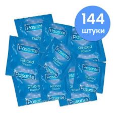 Презервативы с ребристой структурой из натурального латекса Pasante Ribbed Passion 144 штуки
