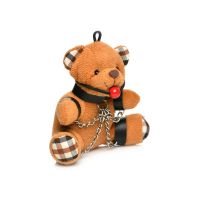 Брелок плюшевый медвежонок с кляпом оранжевого цвета Master Series