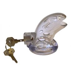 Пояс вірності чоловічий з трьома кільцями прозорого кольору Loveshop Runye Chastity cage