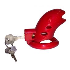 Пояс вірності чоловічий із трьома кільцями червоного кольору Loveshop Runye Chastity