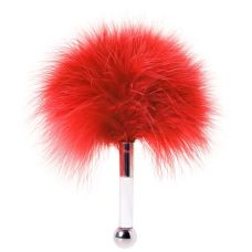 Щекоталка пушок на короткой ручке красного цвета Loveshop Runye