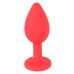 Анальна силіконова пробка з камінчиком червоного кольору You2Toys розмір S