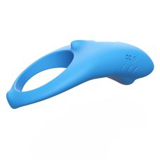 Эрекционное виброкольцо голубого цвета Boss series Shark 