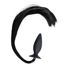 Анальна силіконова пробка з хвостиком чорного кольору You2Toys