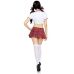 Костюм школьницы для ролевых игр бело красного цвета Leg Avenue 4 предмета размер XS Костюм школьницы для ролевых игр бело красного цвета Leg Avenue 4 предмета размер XS