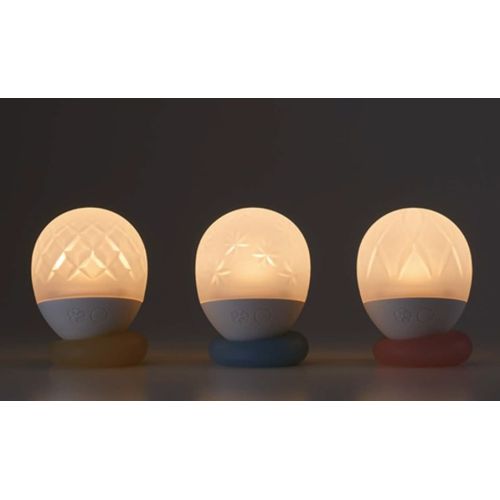 Вібратор для стимуляції клітора з підсвічуванням силіконовий білий на рожевій підставці Iroha Ukidama