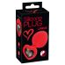 Анальна пробка силіконова червоного кольору із чорним кристалом у вигляді серця You2Toys