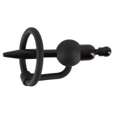 Уретральный стимулятор с эрекционным виброкольцом БДСМ черного цвета You2Toys