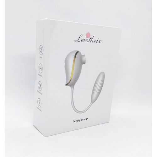 Виброяйце с вакуумным клиторальным стимулятором розового цвета Boss series 